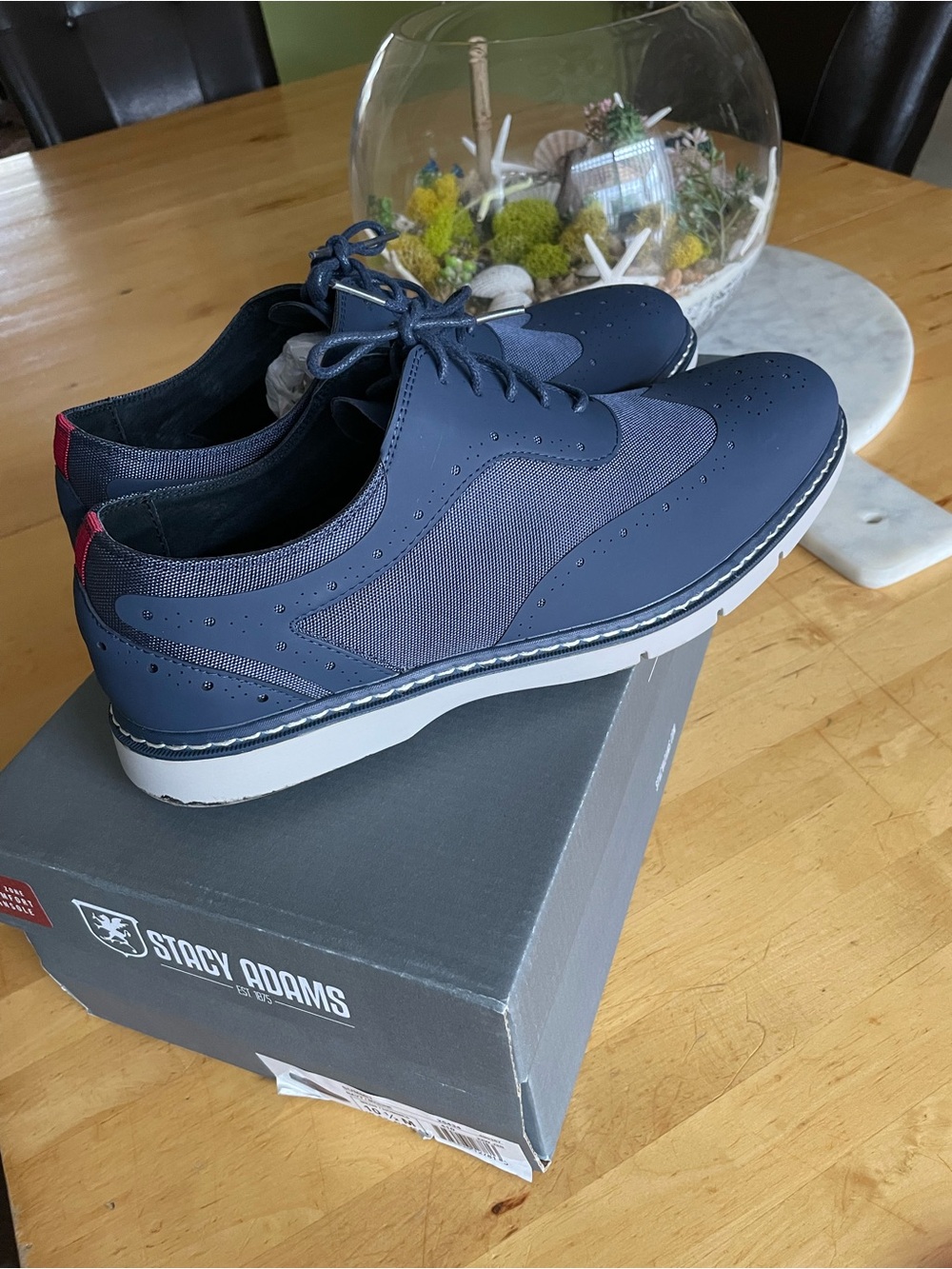 Stacy Adams Navy and Red Wingtip-Derby Sneaker